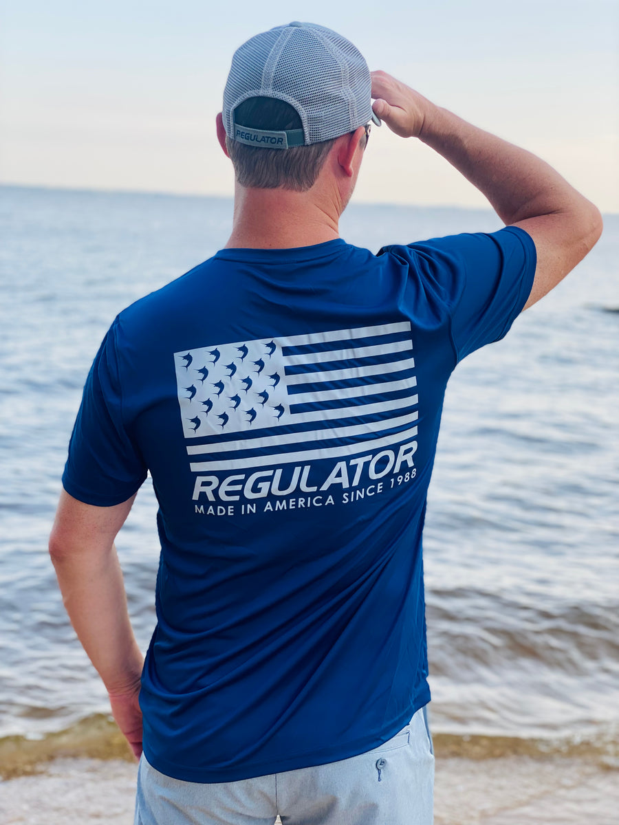 Regulator Flag Performance T-Shirt  Navy – Regulator Marine Gear