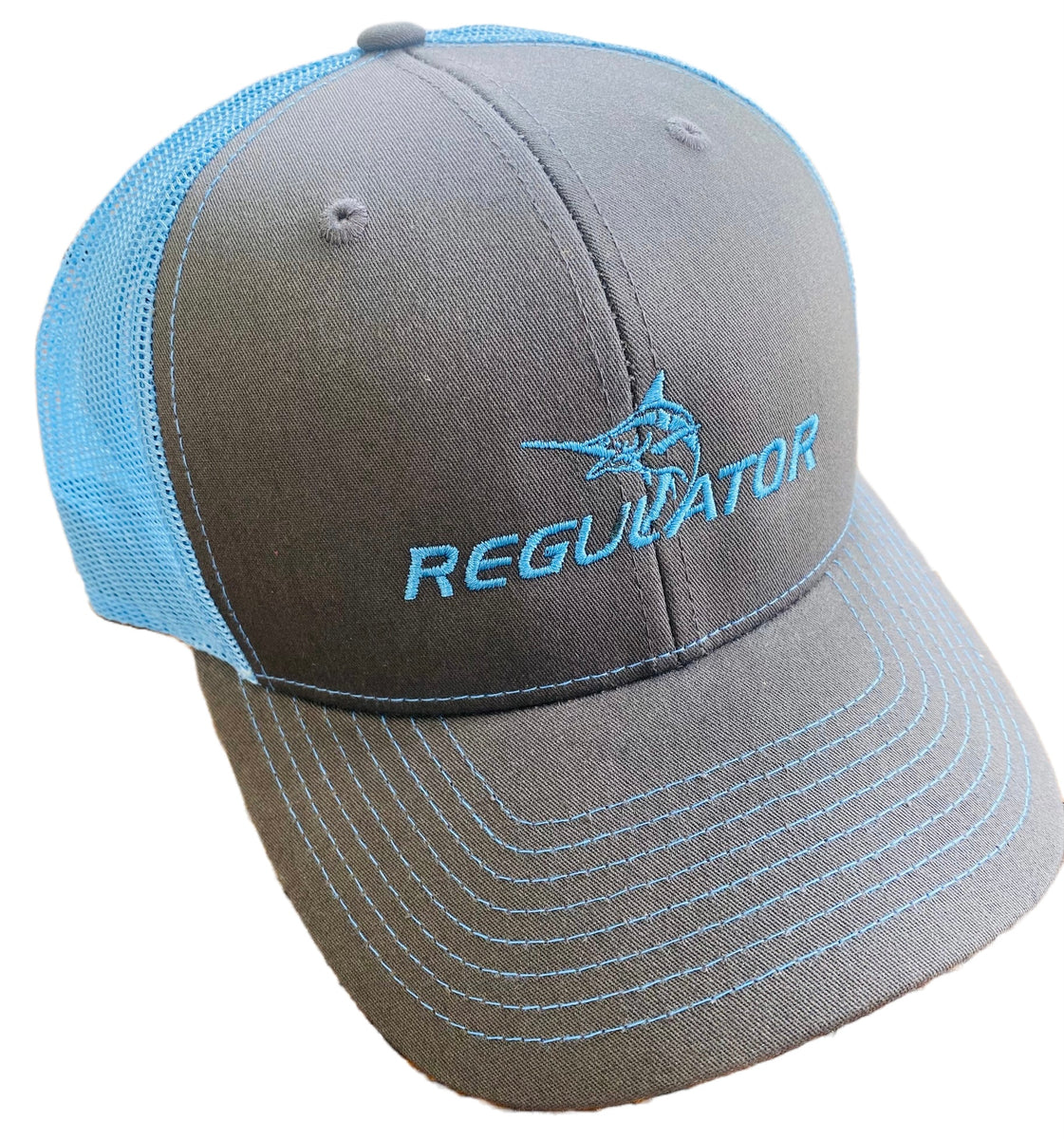 Regulator Marine Trucker Hat  Charcoal with Columbia Blue Mesh