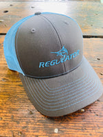 Regulator Marine Trucker Hat | Charcoal with Columbia Blue Mesh